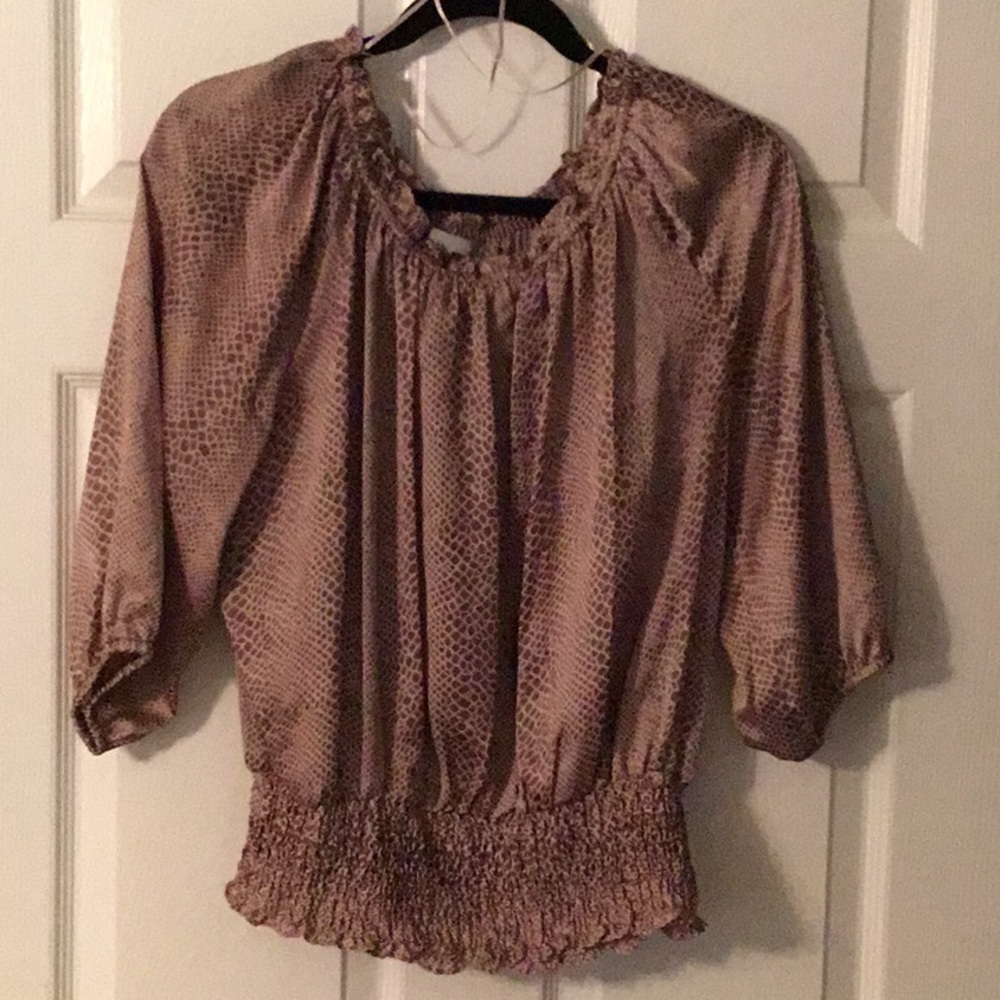 Violet & Claire Giraffe Print Boho Top